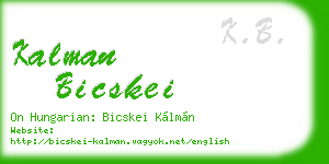 kalman bicskei business card