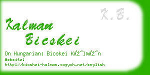 kalman bicskei business card